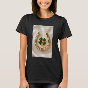 Lucky Clover met Goud Hoefijzer T-shirt