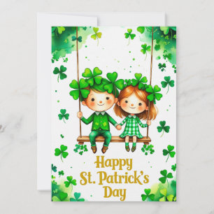 Lucky Clover-ontwerp voor St. Patrick's Day Feestdagenkaart