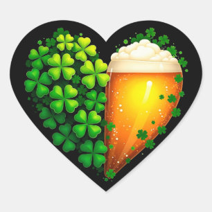 Lucky Clover-ontwerp voor St. Patrick's Day Klassi Hart Sticker