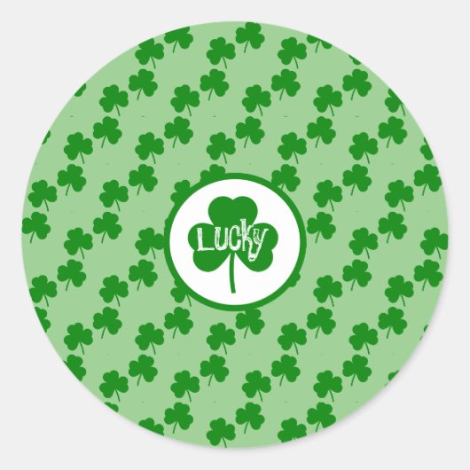 Lucky clover Saint Patrick's Classic Round Stick Ronde Sticker (Voorkant)