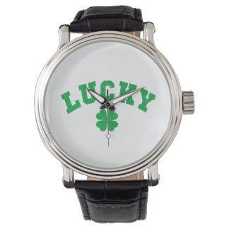 Lucky Clover Saint Patricks Day Both Side Print Horloge