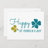 Lucky Clover Shamrock Drawing St. Patrick's Day Feestdagenkaart (Voorkant / Achterkant)