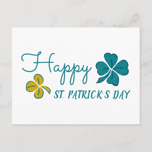 Lucky Clover Shamrock Drawing St. Patrick's Day Feestdagenkaart (Voorkant)