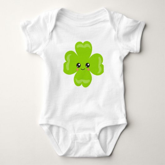 Lucky Clover Shamrock Irish Green Cute Romper (Voorkant)