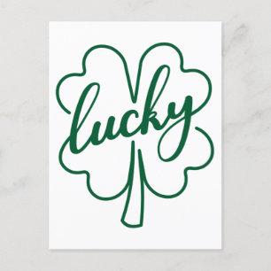 Lucky Clover Shamrock Leaf St. Patrick's Day Gift Briefkaart