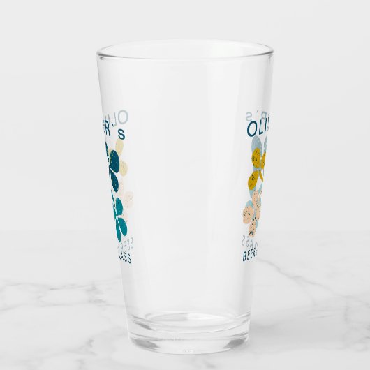 Lucky Clover Shamrock St Patrick's day Name Beer Glas (Links)