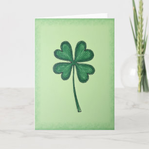Lucky Clover Sketch Art Kaart