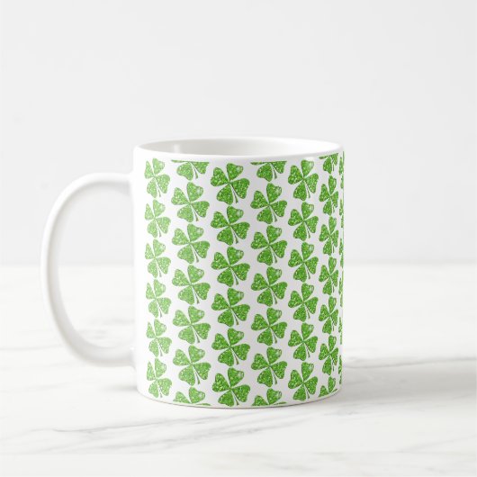 Lucky Clover St. Patrick's Day Coffee Mok (Links)