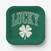  Lucky Clover St Patrick's Day Papieren Bordje (Voorkant)
