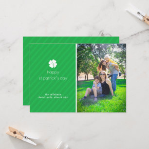 Lucky Clover St Patricks Day Photo Card Kaart