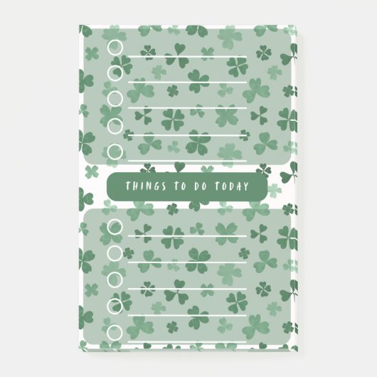 Lucky Clover to Do Lijst Shamrock Thema Daily Plan Post-it® Notes (Voorkant)