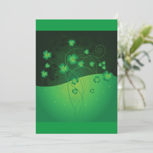 Lucky Clover Uitnodigingen (Staand voorkant)