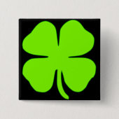 Lucky clover vierkante button 5,1 cm (Voorkant)