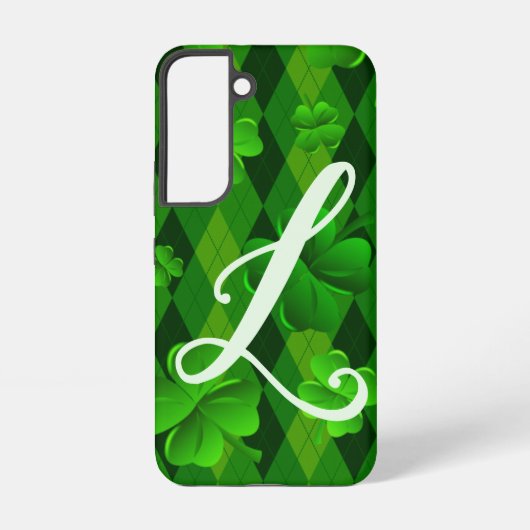 Lucky Clovers Argyle Pattern Irish Luck Samsung Galaxy Hoesje (Achterkant)