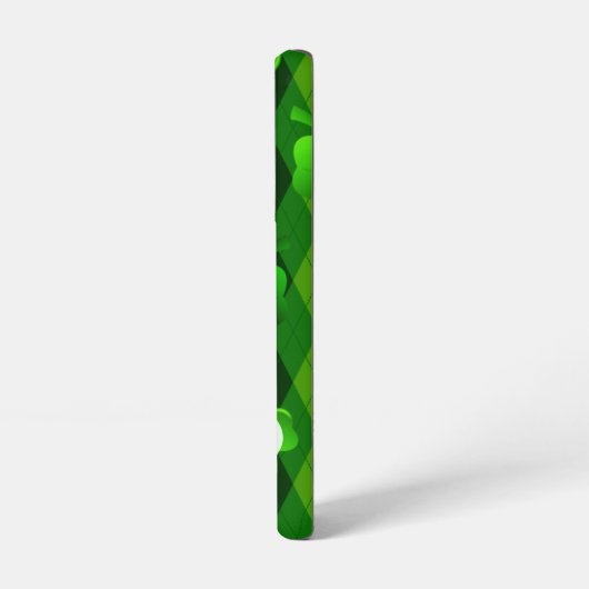 Lucky Clovers Argyle Pattern Irish Luck Samsung Galaxy Hoesje (Linkerkant)