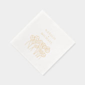 Lucky Clovers Shamrocks Elegante Namen Trouwen Folie Servetten (Rechts)