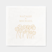 Lucky Clovers Shamrocks Elegante Namen Trouwen Folie Servetten (Voorkant)