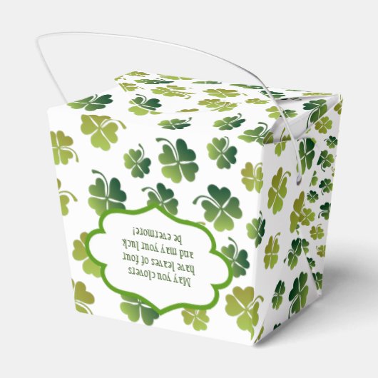 Lucky clovers voor Saint Patrick's Day Bedankdoosjes (Achterkant)