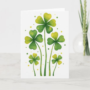 Lucky Clovers Watercolor Kaart