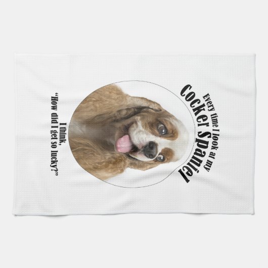 Lucky Cocker Spaniel Theedoek (Horizontaal)