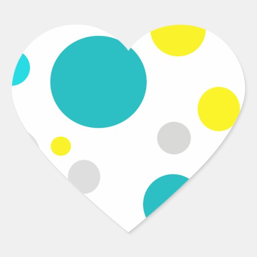 Lucky Colorful Bubbles Hart Sticker (Voorkant)