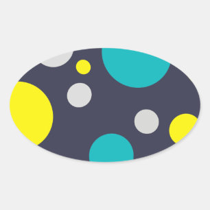 Lucky Colorful Bubbles Ovale Sticker