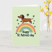 Lucky Dachshund Rainbow Card Kaart (Gele Bloem)