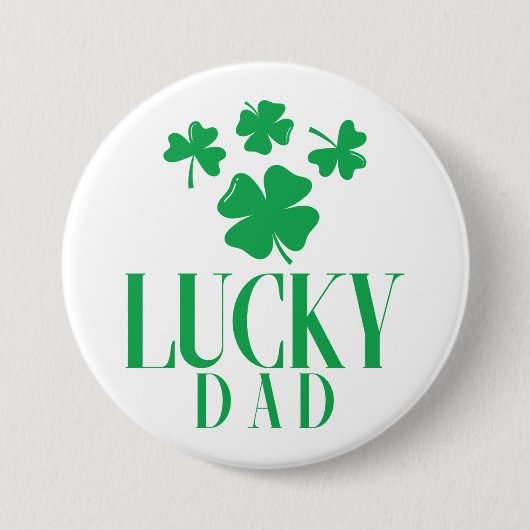 Lucky Dad - Shamrock Vaderdag Button (Voorkant)