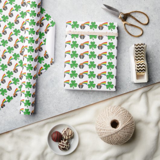 Lucky Day Shamrock Rainbow St. Patrick's Day Cadeaupapier (Crafts)