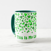 Lucky Day Shamrocks Four Leaf Clover Personalized  Mok (Voorkant links)