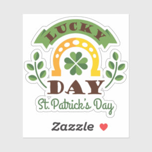 Lucky Day St. Patrick's Day Typografie & Symbolen Sticker
