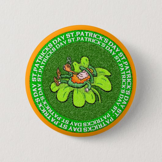 Lucky de Leprechaun Ronde Button 5,7 Cm (Voorkant)