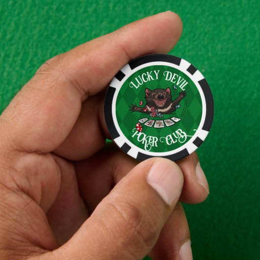 Lucky Devil Poker Club Grappige Tasmaanse Duivel K Chips (Hand)