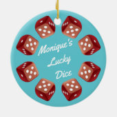 Lucky Dice - Bunco Night kerstversiering Keramisch Ornament (Achterkant)