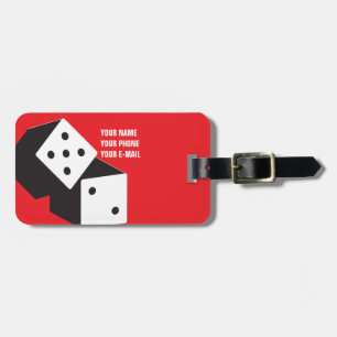 Lucky Dice met aanpasbare tekst Bagagelabel