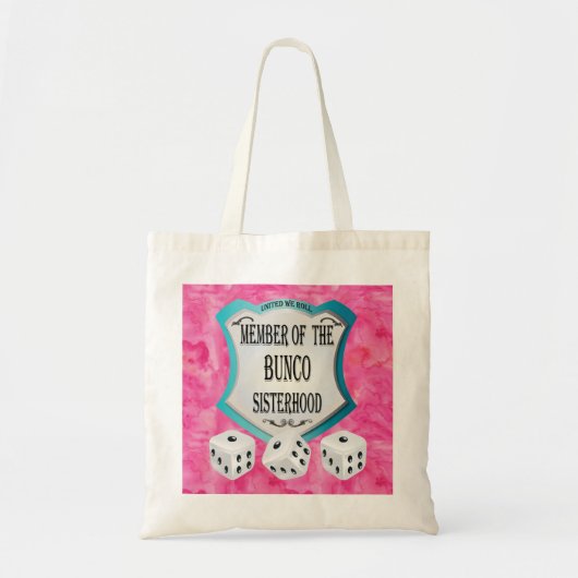 Lucky Dice Pink United We Roll Tote Bag (Voorkant)