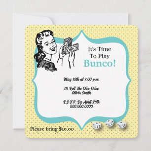 Lucky Dice Player Bunco Party Kaart