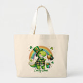 Lucky Dino Grote Tote Bag (Voorkant)