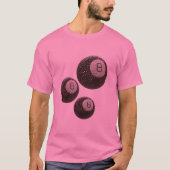 Lucky Disco 8 ROZE, Lucky 8 disco bal, snooker T-shirt (Voorkant)