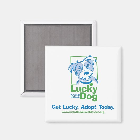 Lucky Dog "Adopt Today" Magnet Magneet (Voorkant / Achterkant)