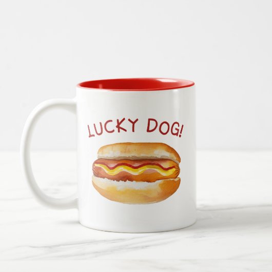 Lucky Dog Summer Cookout Coffee Mok - Funny Hot Do (Links)
