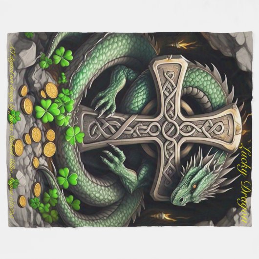 Lucky Dragon Fleece Deken (Voorkant (Horizontaal))