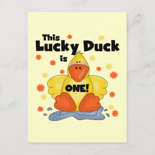 Lucky Duck 1st Birthday T-shirts en cadeautjes Briefkaart