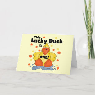 Lucky Duck 1st Birthday T-shirts en cadeautjes Kaart