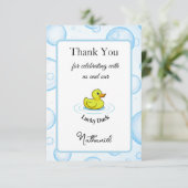 Lucky Duck Bedankkaart Kinderverjaardag (Staand voorkant)