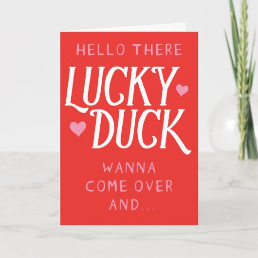 Lucky Duck Funny Valentine Carte de voeux (Devant)