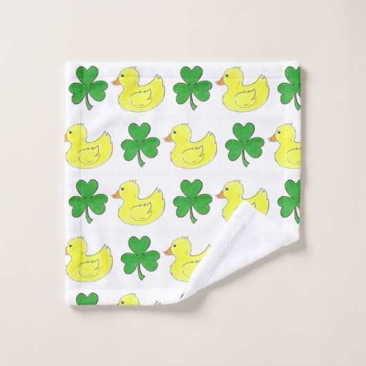 Lucky Duck Irlandais Shamrock Clover Rubber Ducky (Gant de toilette)