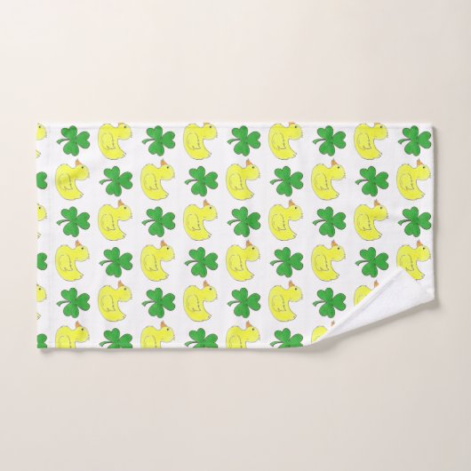 Lucky Duck Irlandais Shamrock Clover Rubber Ducky (Serviette à main)