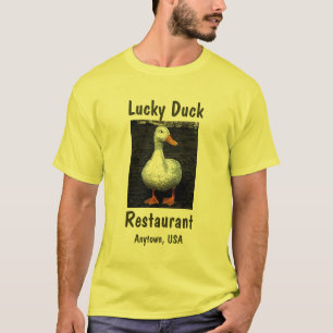 Lucky Duck, Restaurant, voeg je Hometown toe T-shirt