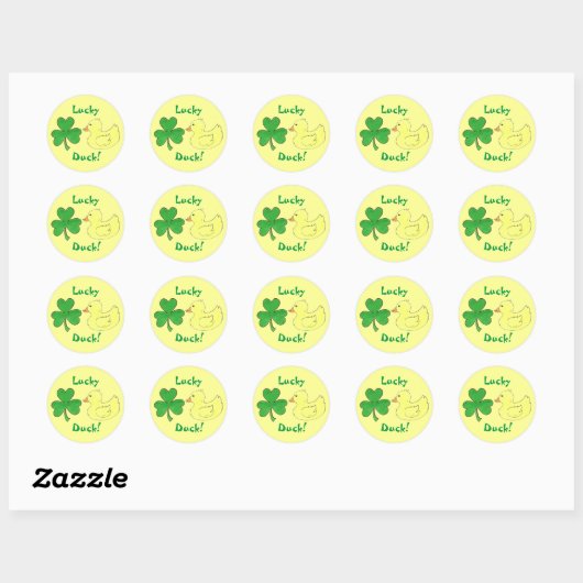 Lucky Duck Shamrock Ducky St. Patricks Day Sticker (Vel)